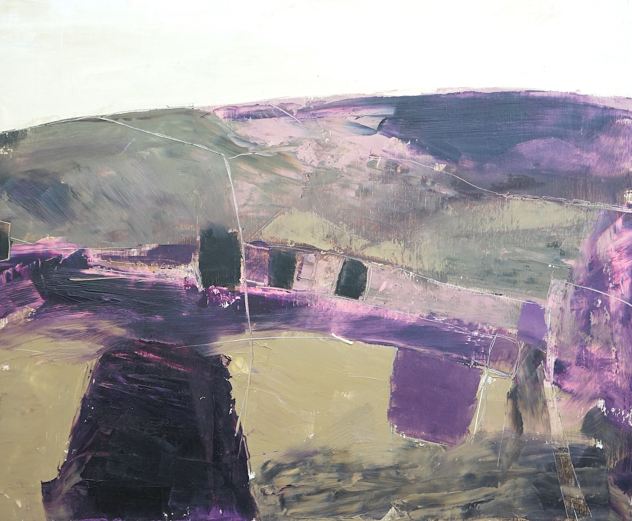 Tim Woolcock (British, b.1952), 'Devon Hills', oil on board, 50 x 60cm